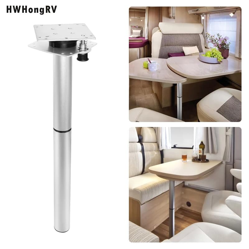 Double layer swivel table legs for campers with table extension, forward and back adjustable movement in aluminum alloy, maximum height