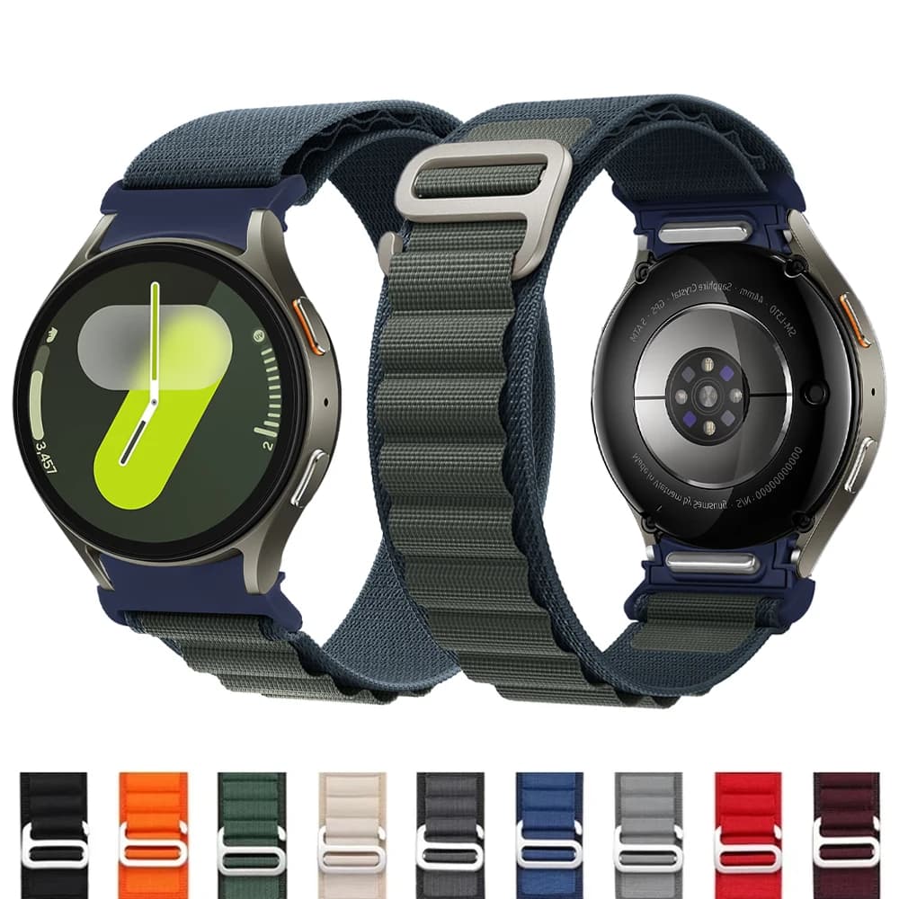 Per Samsung Galaxy watch 7 Strap 4/5/6/5 Pro/classic 44mm 40mm No Gaps Nylon Alpine Sport correa braccialetto Galaxy watch 6 band