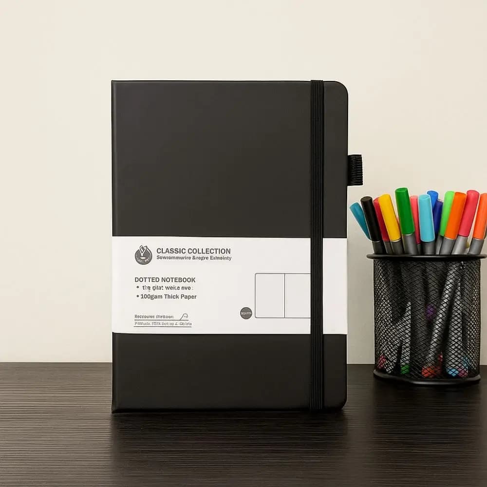 Agenda Premium A5 Notebook Bookmark Ribbon Back Pocket Pocket Notepad Tie-strap Diary Planner Notes School