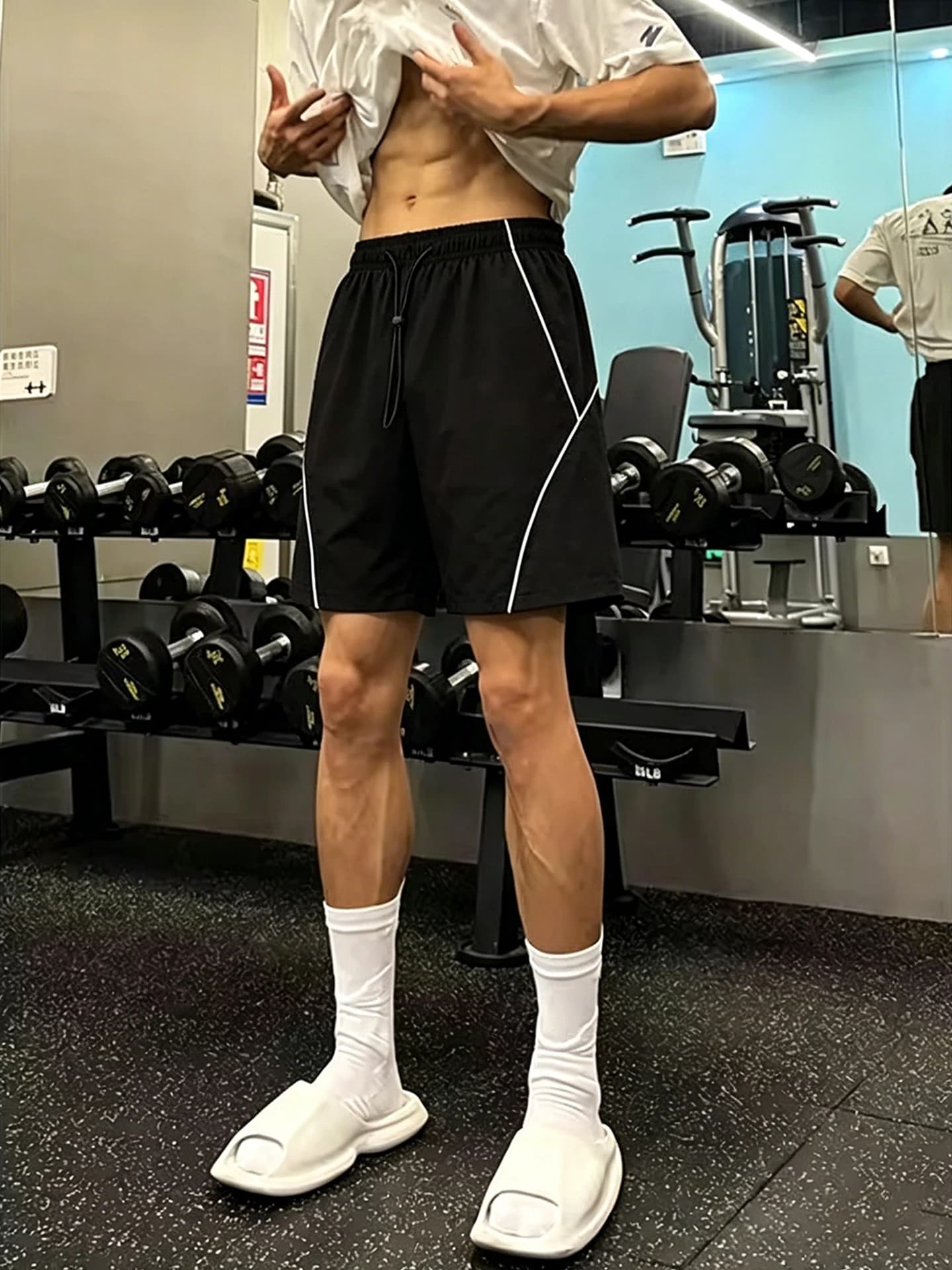 Pantaloncini Sportivi Hasselblad a Rapida Asciugatura in Seta Ghiacciata, Traspiranti, Elastici, a Tre Quarti per Uomo