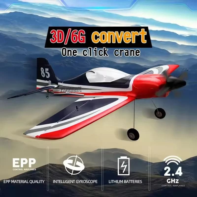 Aereo RC 580MM ad Ala Fissa, Aliante 5CH 3D/6G, Aeromobile Telecomandato 2.4G con Motore Brushless, Modellino da Combattimento, Giocattolo Aereo RC, Regalo per Bambini