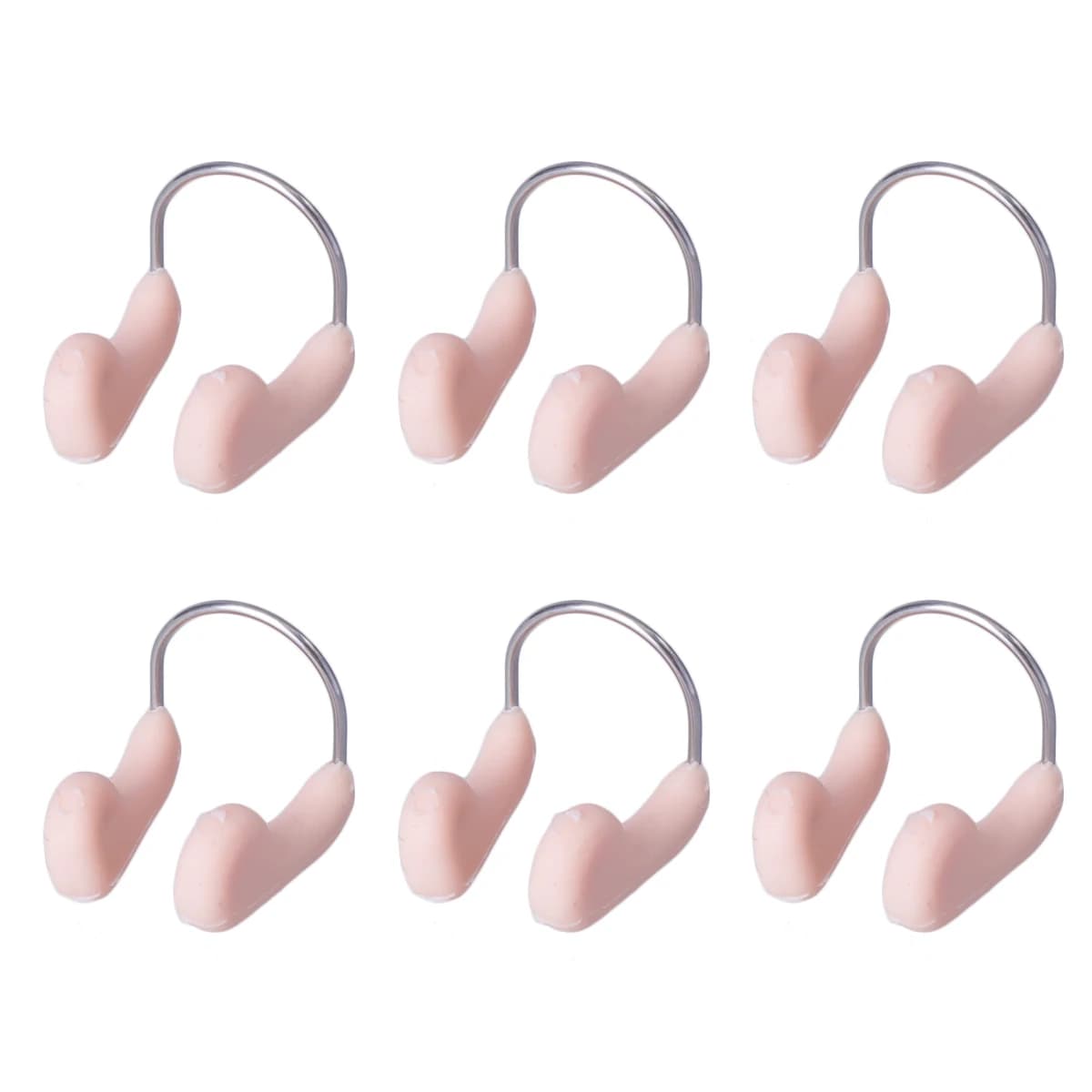 6PCS Clip per naso da nuoto impermeabile Anti-soffocamento Filo da nuoto professionale Clip per naso Protezione per naso subacquea (colore della carne)