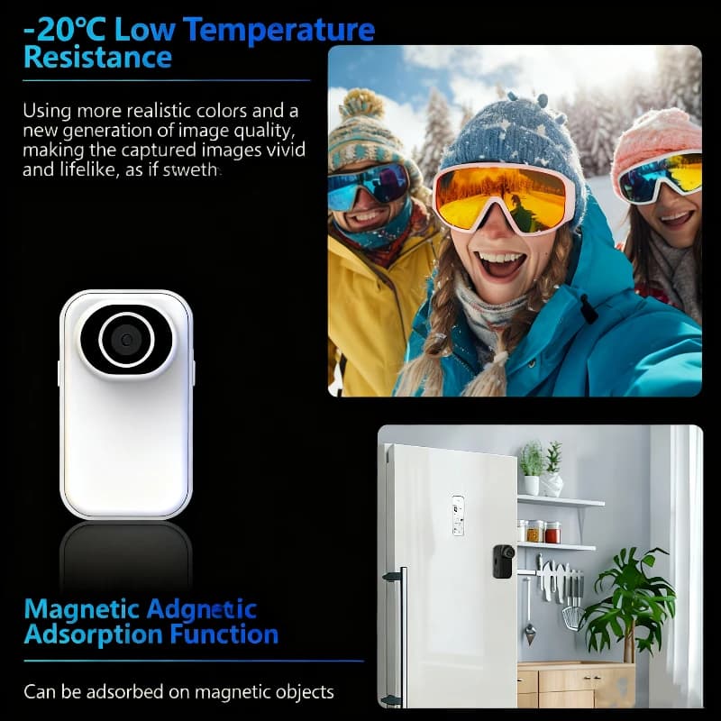 2K HD Action Camera, Waterproof IP65, Long Battery Life, 120° DV Portable Sports Camera for Helmet, Bicycle and Backpack