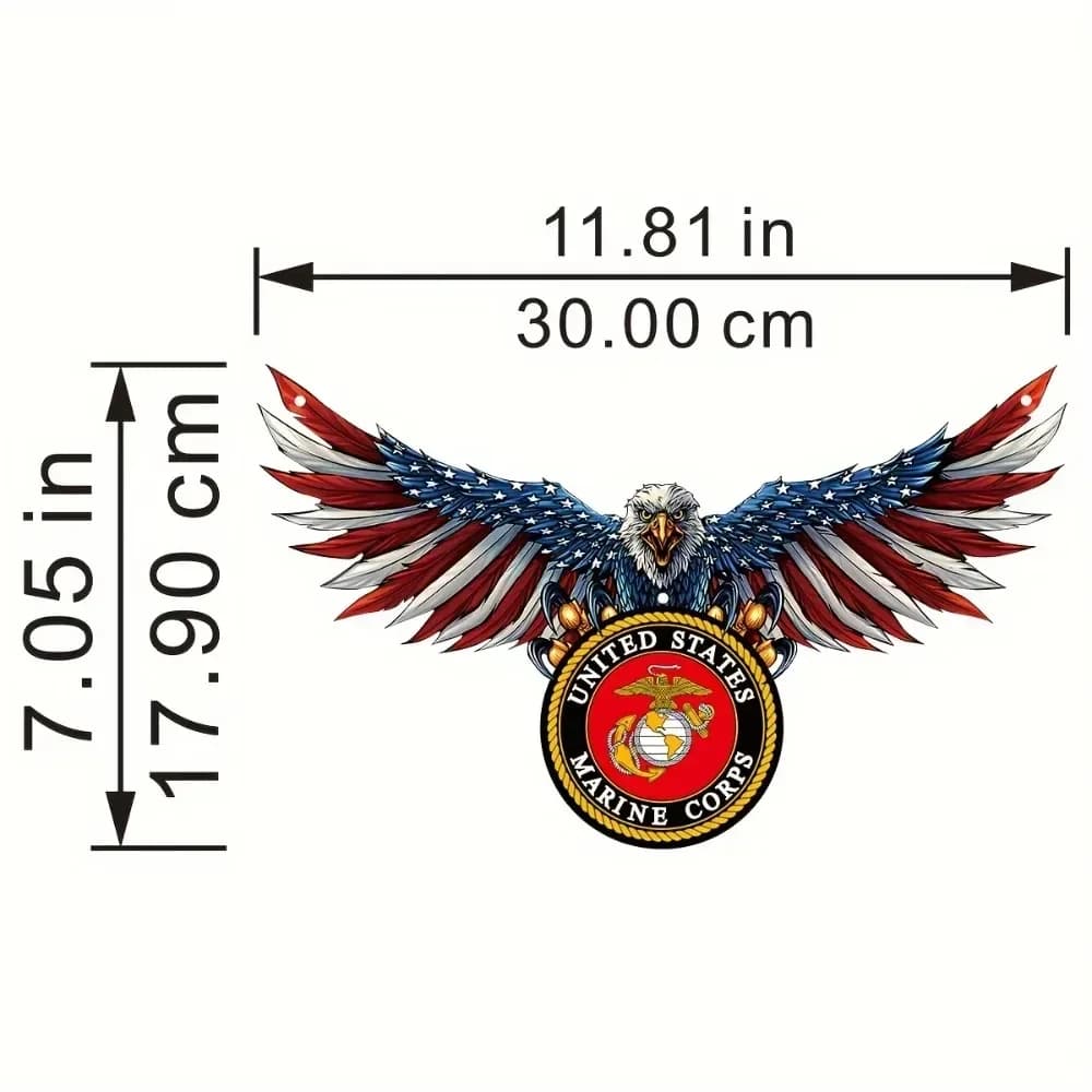CIFBUY Metal Wall Art US Navy Eagle Sculpture Iron Hanging Decor For Home Living Room Perfect Laser Engraved UV Printed