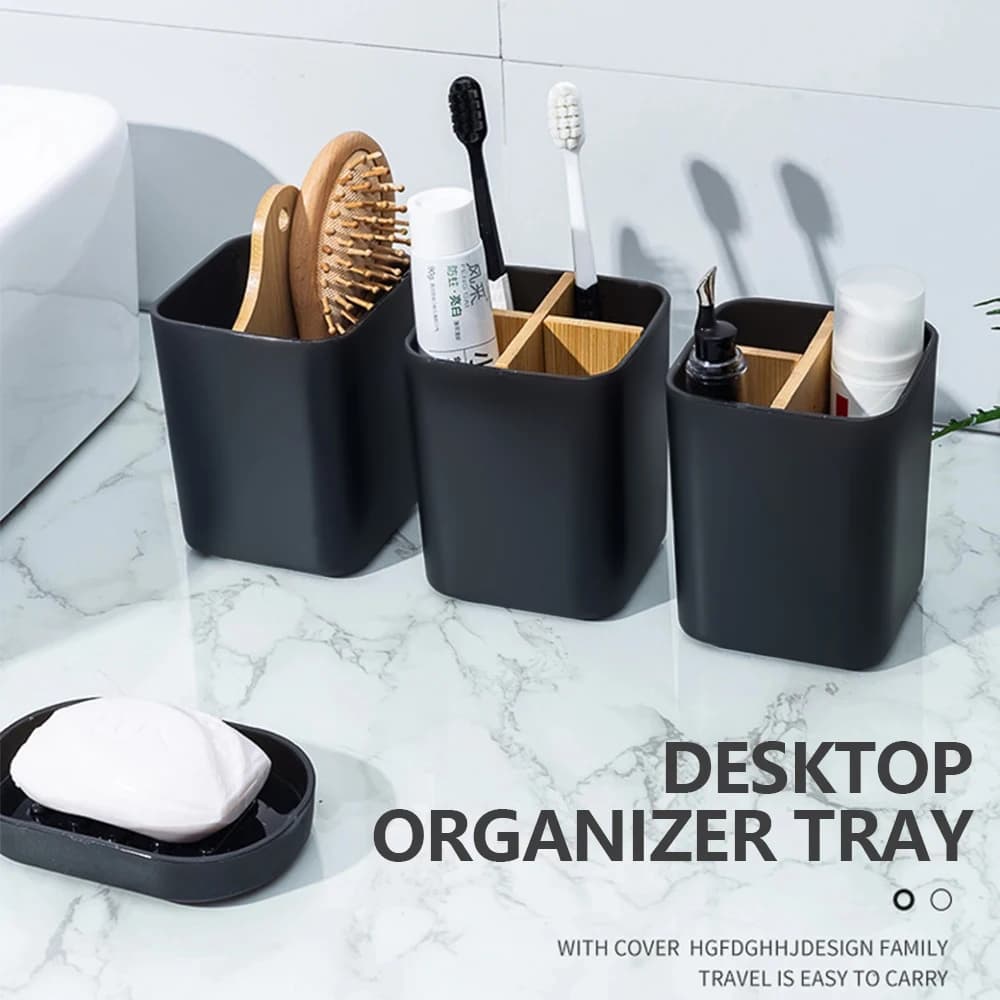 Portaspazzolino da bagno, porta dentifricio, porta spazzolini, contenitore in plastica, accessori da bagno