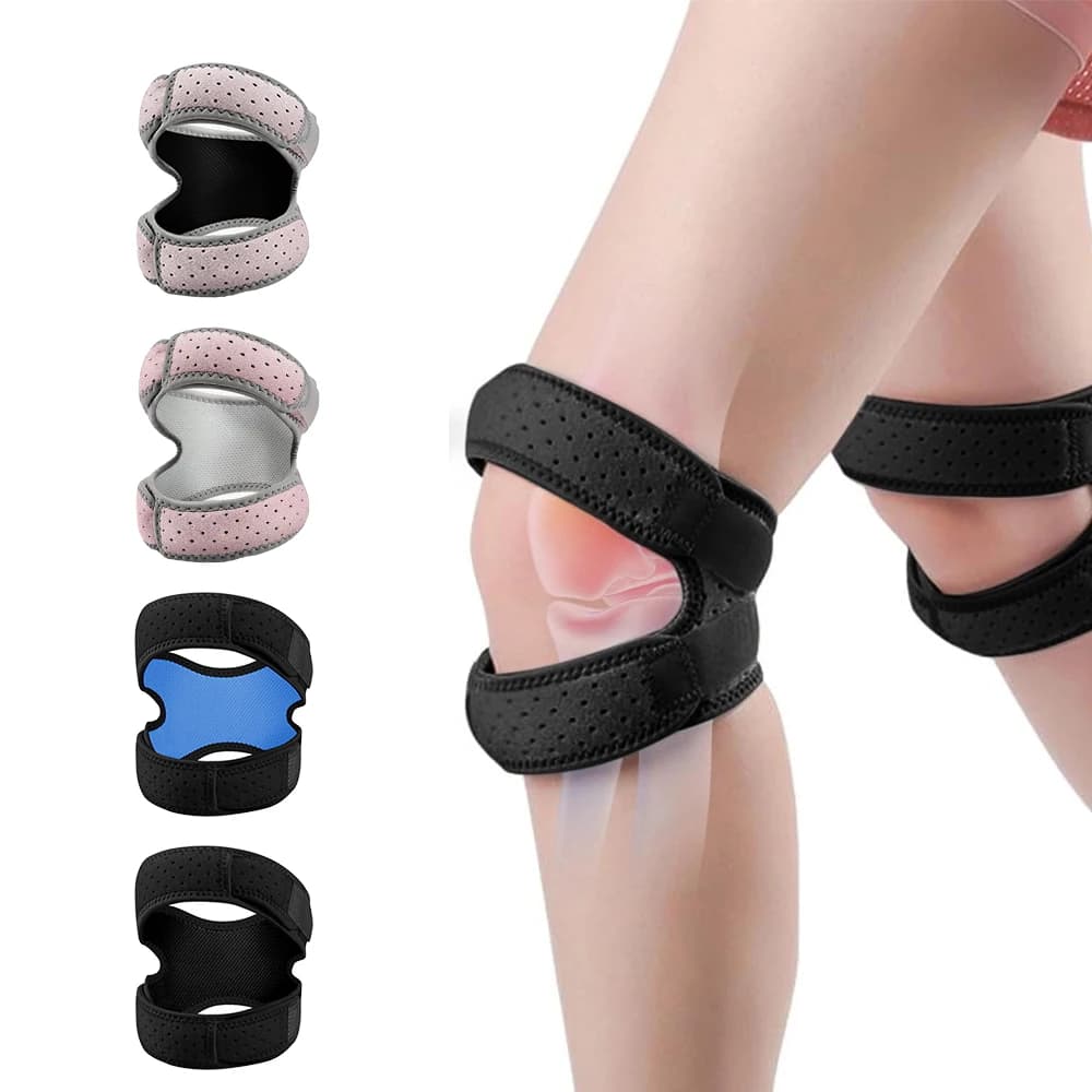 1 pz ginocchiera taglie forti, doppia cinghia di supporto tendine rotuleo, stabilizzatore in neoprene regolabile per strappo di menisco, artrite, tendo