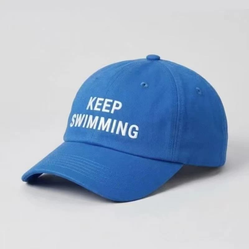 BT keep Swimming New Letter Embroidery Baseball Caps For Men And Women Fashionable Sunscreen Soft Top Hat Duckbill Cap