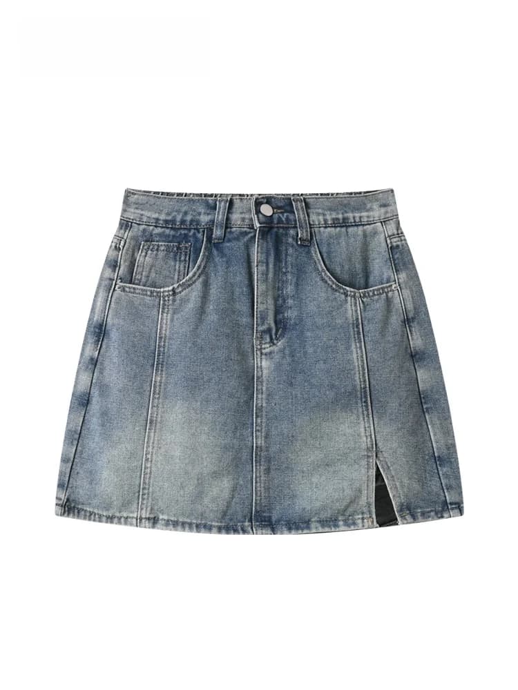 High Waist A-Line Denim Skirt Women's plus Size Fashionable Retro Style Summer New Arrival Jeans Skirt for Plump Sister