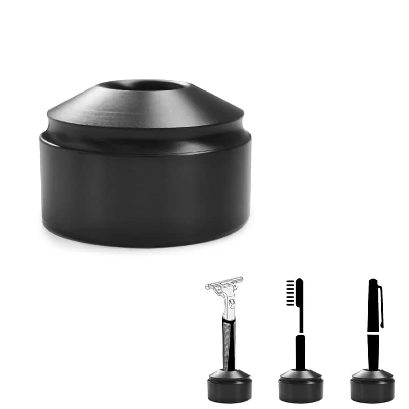 Supporto per rasoio di sicurezza da uomo portapenne da scrivania in lega di alluminio supporto per Base per rasoio da barba supporto per spazzolino da denti (nero)