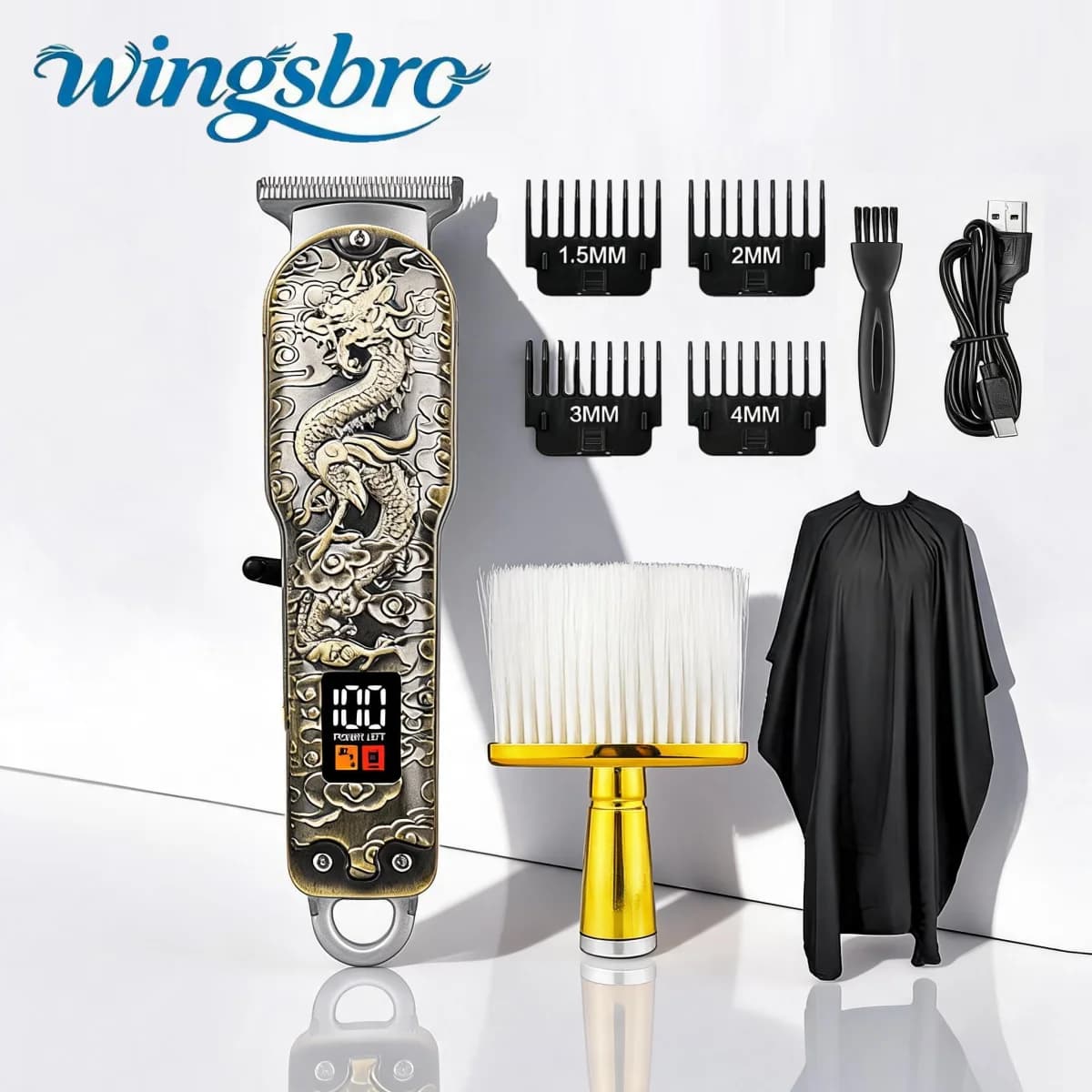 Beard Trimmer for Men Professional Hair Clipper with LCD Display, USB Rechargeable Hair Trimmer, Durable and Easy to Carry