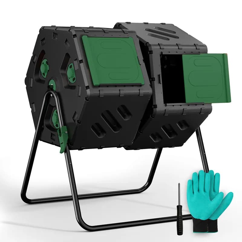 Compost Box Roller Garden Products Double Bucket Large Warehouse Door Fattening Flip-up Bucket Compost Garden Compost