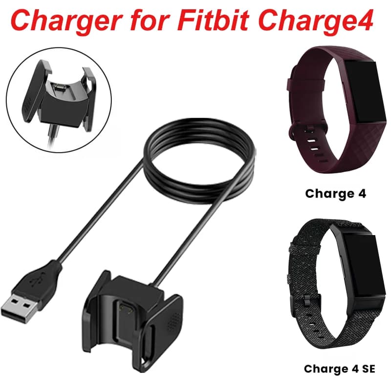 USB Cable Charger For Fitbit Charge 4 Charging USB Cable Dock Replaceable Charger For Fitbit Charge 4 Dock Adapter