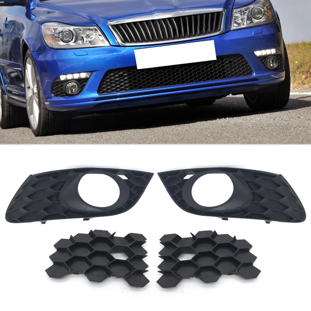 Front bumper fendinebbia cover lower central mesh ventilation grill for SKODA OCTAVIA VRS MK2 2009-2013 muslimah