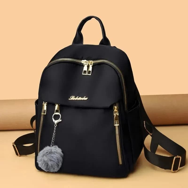 Zaino da Viaggio Unisex Nero Semplice e Capiente - Stile Harajuku e High Street, Zaino per Studenti