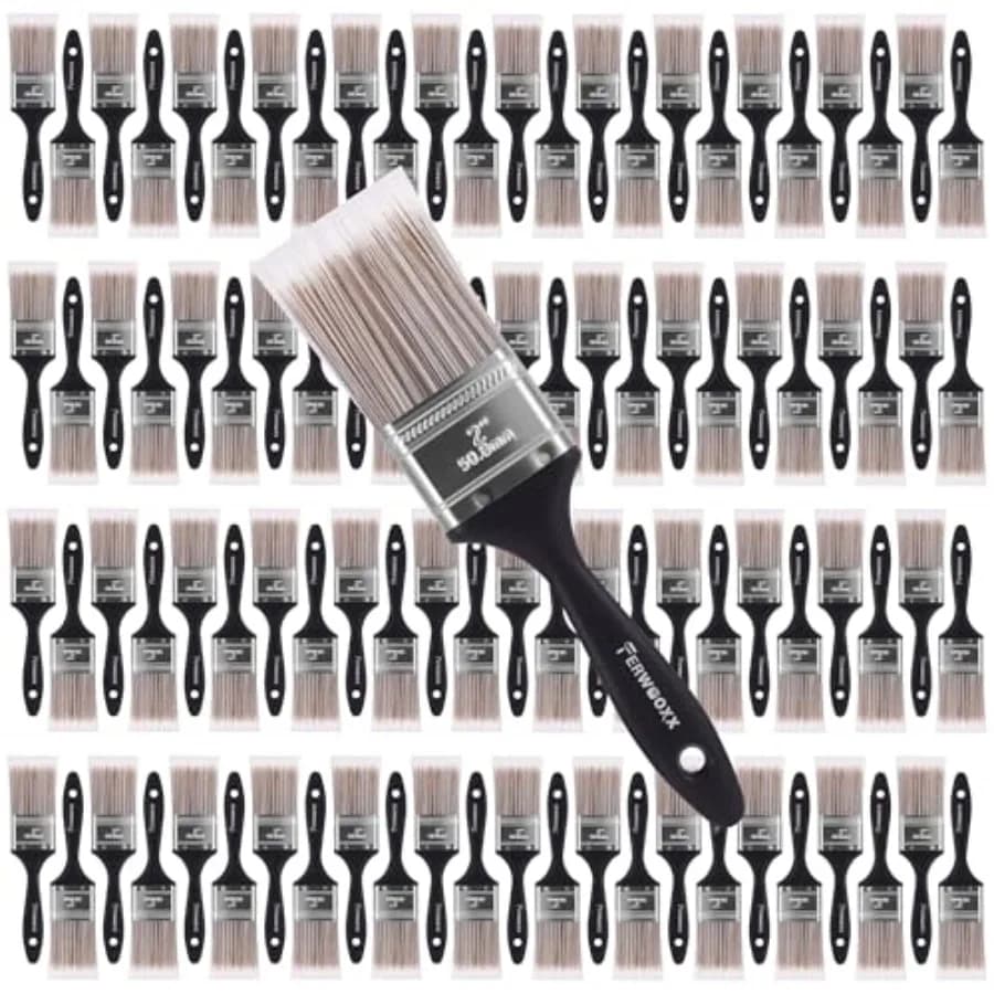 Paint Brushes - 2 Inch Flat and Angle Paint Brush for All Latex and Oil Paints and Stains Paintbrush for Varnish, Paste, Gesso