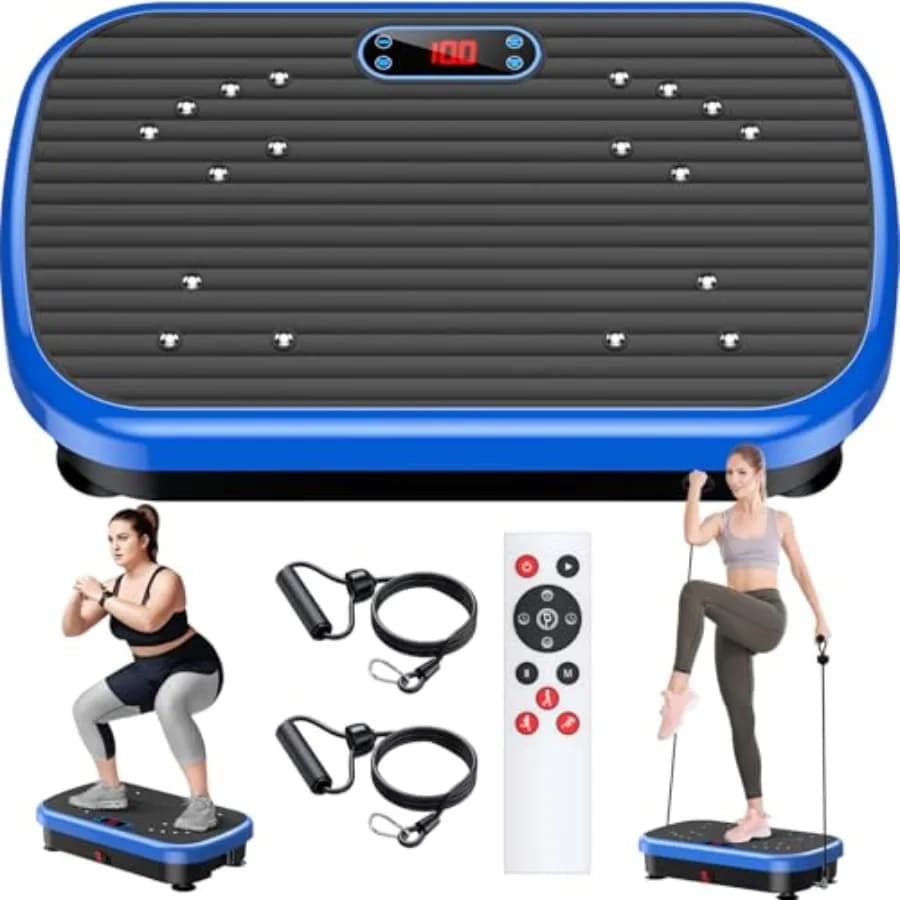 Vibration Plate Exercise Machine for Home Fitness ABS Plastic Body in Black 180 Adjustable Speeds for Weight Loss and Lymphatic