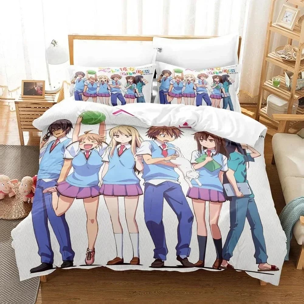 3D Kawaii Girls The Pet Girl di Sakurasou Set biancheria da letto Singolo Doppio Completo Queen King Size Set copripiumino per camera da letto per bambini adulti