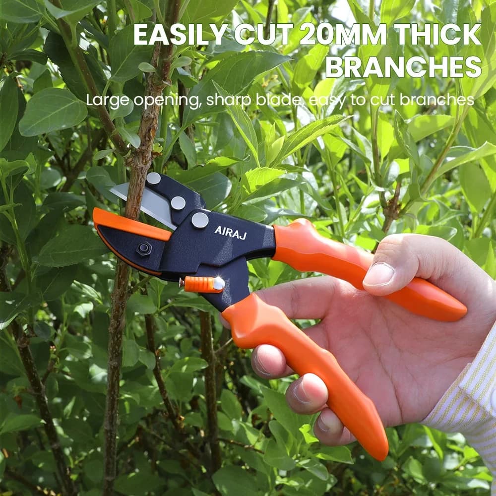 High Carbon Steel Gardening Shears PTFE Coated Bypass Scissors Pruning Trim Garden Tools