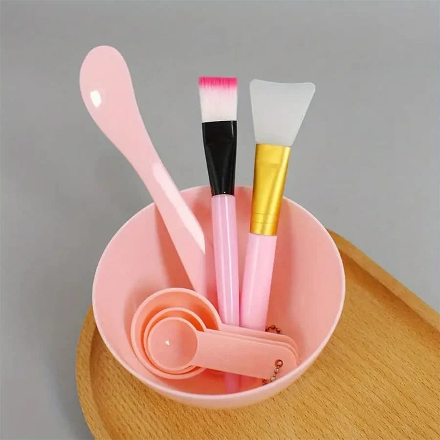 Set of 7 pieces of DIY tools for the preparation of face masks - Applying spatula, bowl and spoons for masks - For the application of masks and skin care products