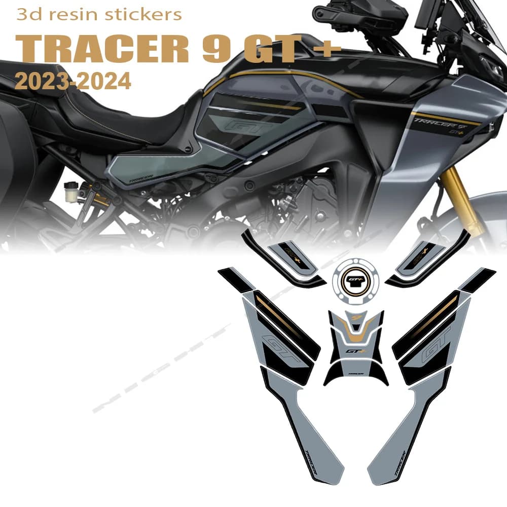 2024 Tracer 9GT+ Adesivo di protezione per ginocchiera per serbatoio per Tracer 9 GT+ 2023 - Kit di protezione adesivo in resina epossidica 3D