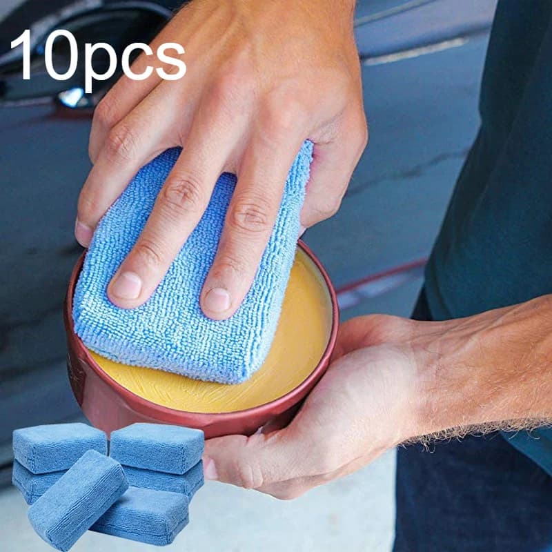 Tamponi applicatori per cera per auto in microfibra Morbida spugna per cera per dettagli automatici Schiuma rettangolare Cura della vernice per auto Tampone per lucidatura Strumenti per la pulizia