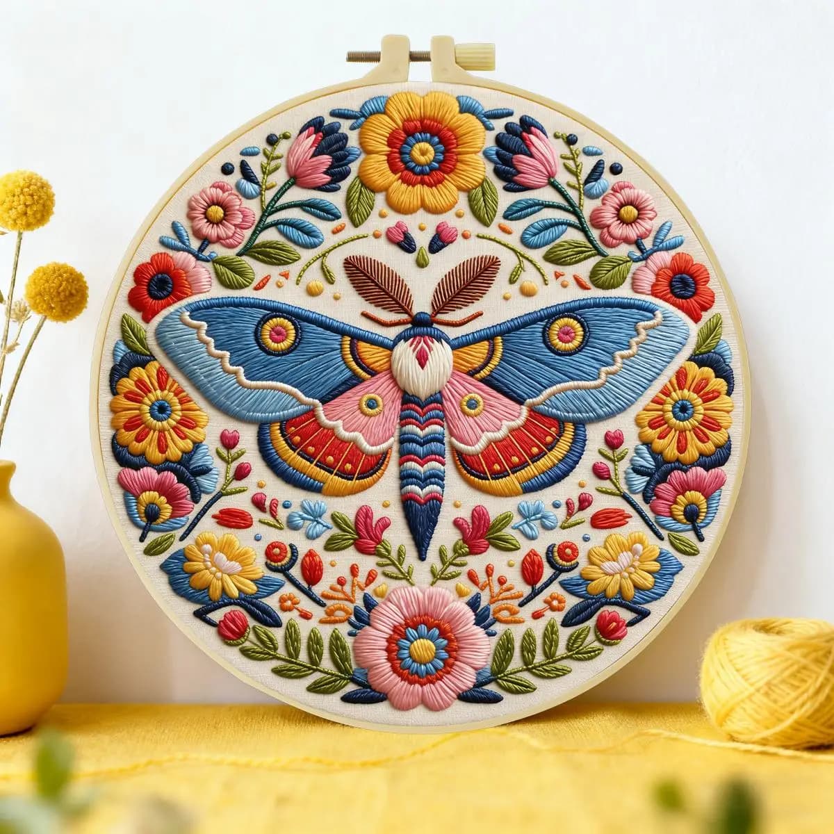 1pc 20X20CM/15X15CM 7.87/6.3inch Animal - Butterfly Embroidery Starter Kit DIY Kit DIY Embroidery Kit Manualidades