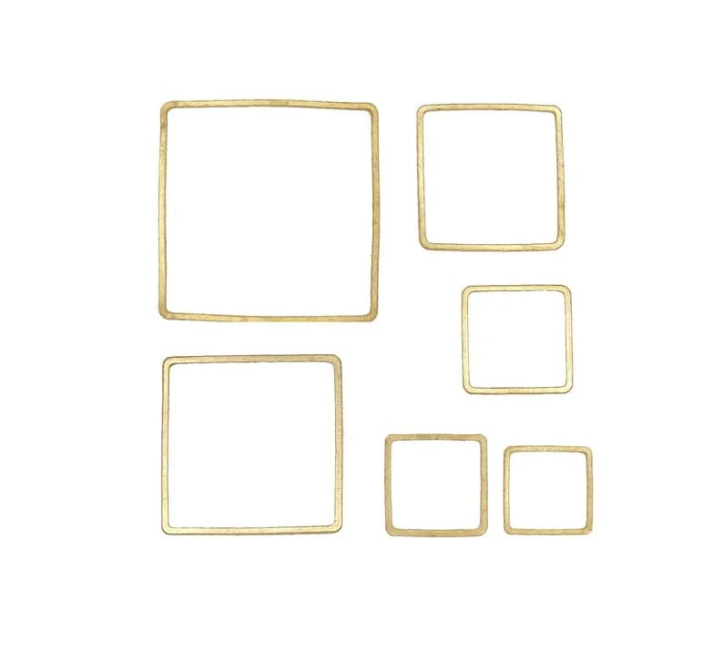 50 Pezzi di Ciondoli Quadrati per Orecchini, Connettori, Componenti Geometrici in Ottone, Forniture per Creazione di Gioielli R010