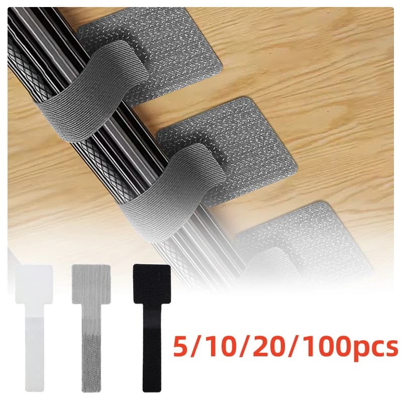 Fascette per cavi riutilizzabili Fissaggio per cavi per mouse Organizzatore per cavi Supporto per corda Gestione da scrivania Cinghia per organizer per cavi regolabile autoadesiva