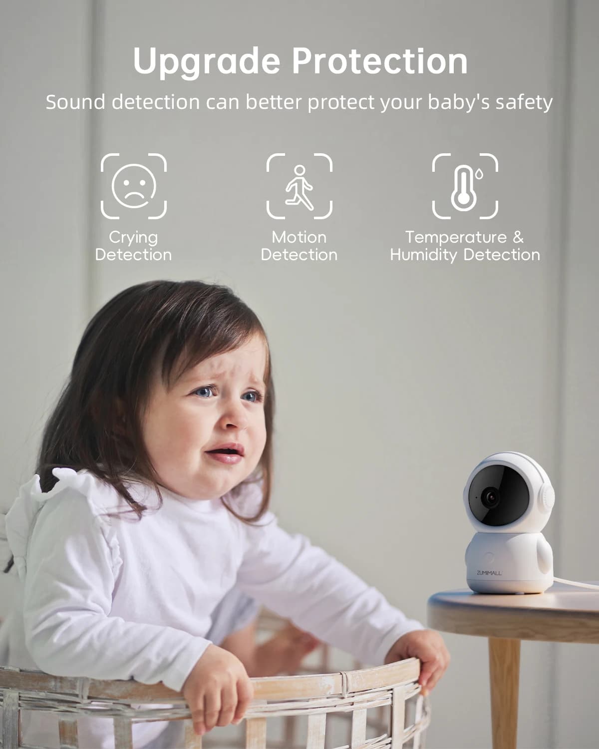 ZUMIMALL APP Wired security camera, WiFi 5G/2.4G Monitor for newborns/monoise/conservation and bidirectional conversation: