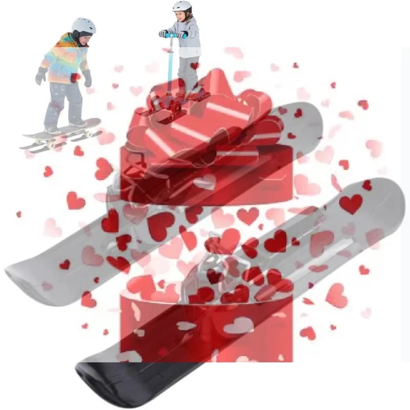 Set Sci da Neve per Allenamento, Ciclismo, Slittino, Monopattino Bilanciato Portatile per Bambini, per Stazioni Sciistiche, Golf Cart e Passeggini