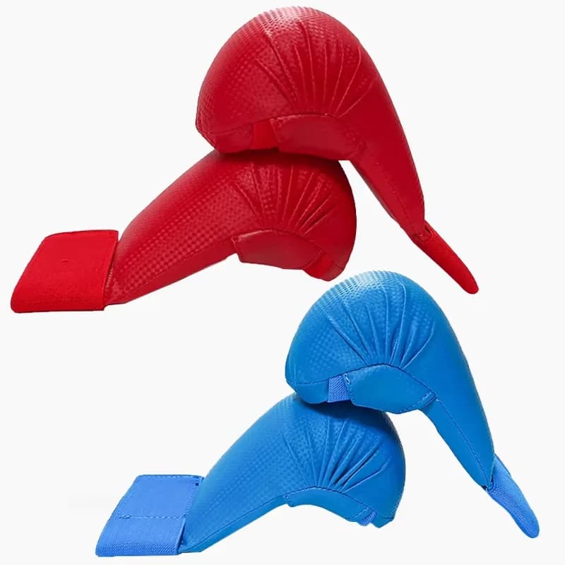 2 Pezzi Guanti Professionali da Palestra per Karate, Attrezzatura da Allenamento Approvata WKF, Guanti Blu Traspiranti in PU per Sollevamento Pesi