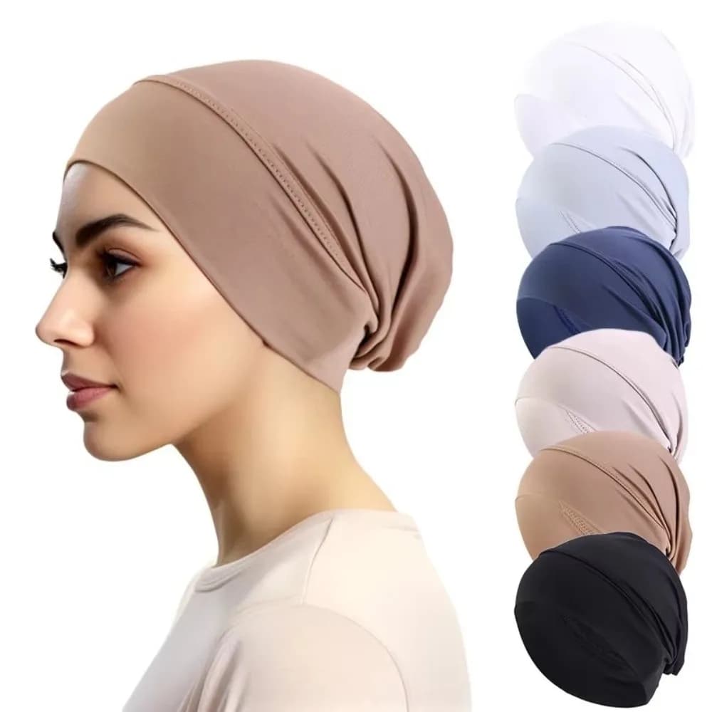 Nuovo Copricapo Morbido in Modal Stile Turbante Elastico Accessori per Hijab Fascia Islamica per Perdita di Capelli