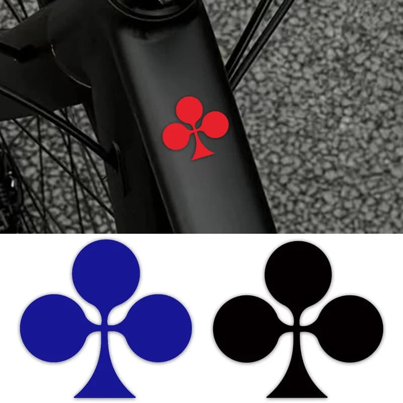 Set di 4 Adesivi Multicolore a Forma di Quadrifoglio per Bicicletta, Decalcomania in Vinile Impermeabile per Telaio Bici, Auto, Laptop, Casco