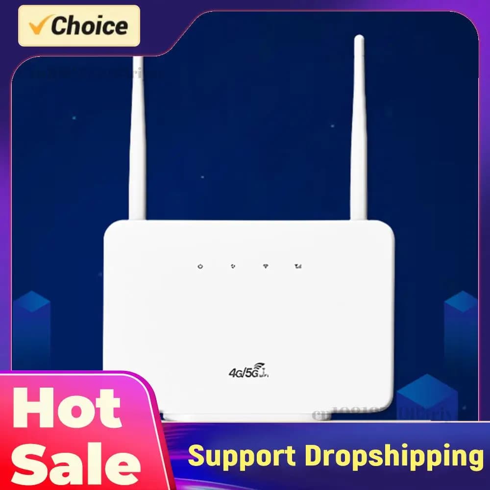 Router Wireless 4G con Antenna Esterna, Modem Wireless 4G con Slot per Scheda SIM, Spina EU per Casa, Viaggi e Lavoro