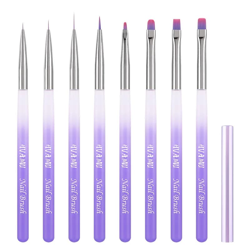 1 pz gradiente viola pennello per nail art pittura disegno penna gel acrilico pennello per estensione UV strisce per unghie linee fodera fai da te