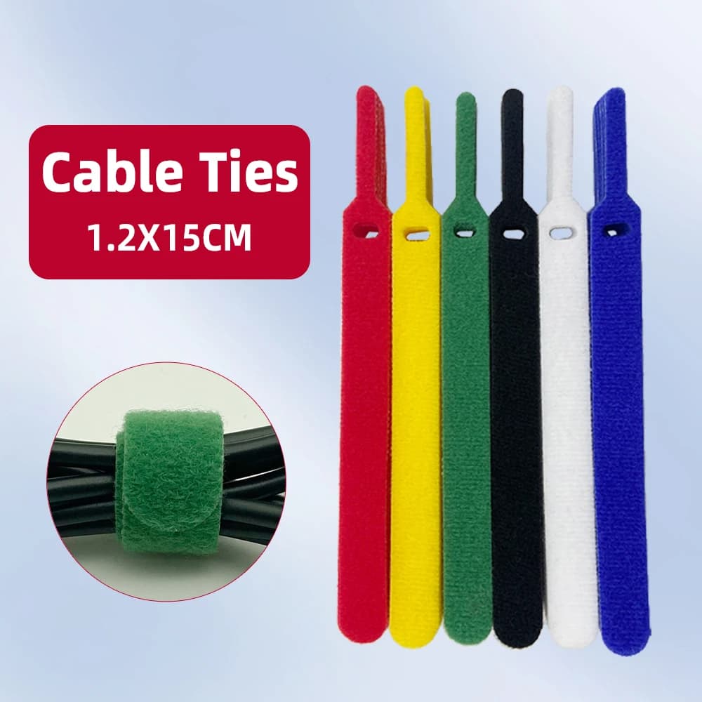 Baiann 30pcs 1.2 x1 5CM nastro di fissaggio adesivo fascette riutilizzabili nastro di fissaggio a strappo fascette in Nylon fascette per cavi