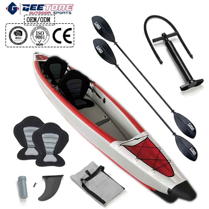 Set canoa/kayak Drop Stitch Paddle Barche a remi 2 3 persone Kayak da turismo Gonfiabile pieghevole Sit On Top Canoa Kayak