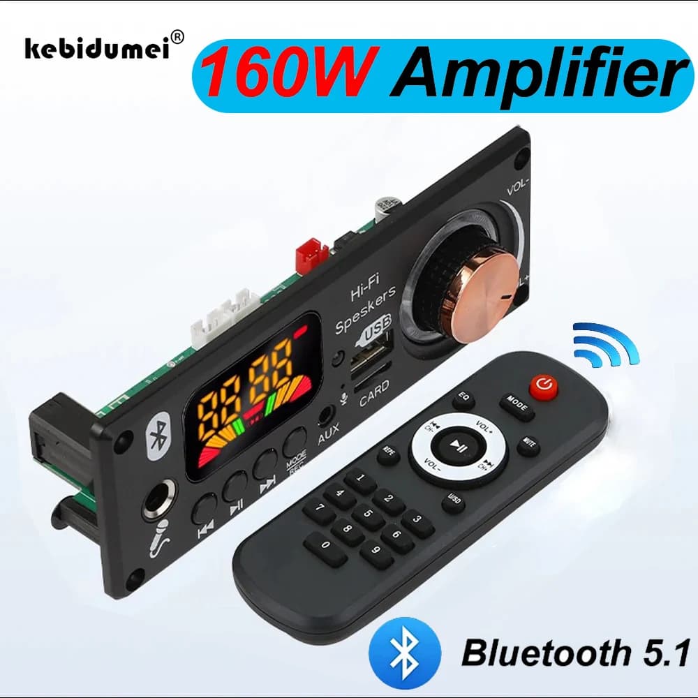 FAI DA TE 160W Amplificatore Bluetooth 5.1 MP3 Scheda di Decodifica 12V 6.5 millimetri Microfono Radio FM TF USB Auto Audio Lettore di Registrazioni di Musica Altoparlanti