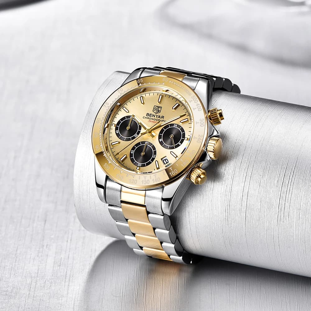 BENYAR Luxury Fashionable watch Multi-functional sports watch with timing code Waterproof stainless steel military watch for man