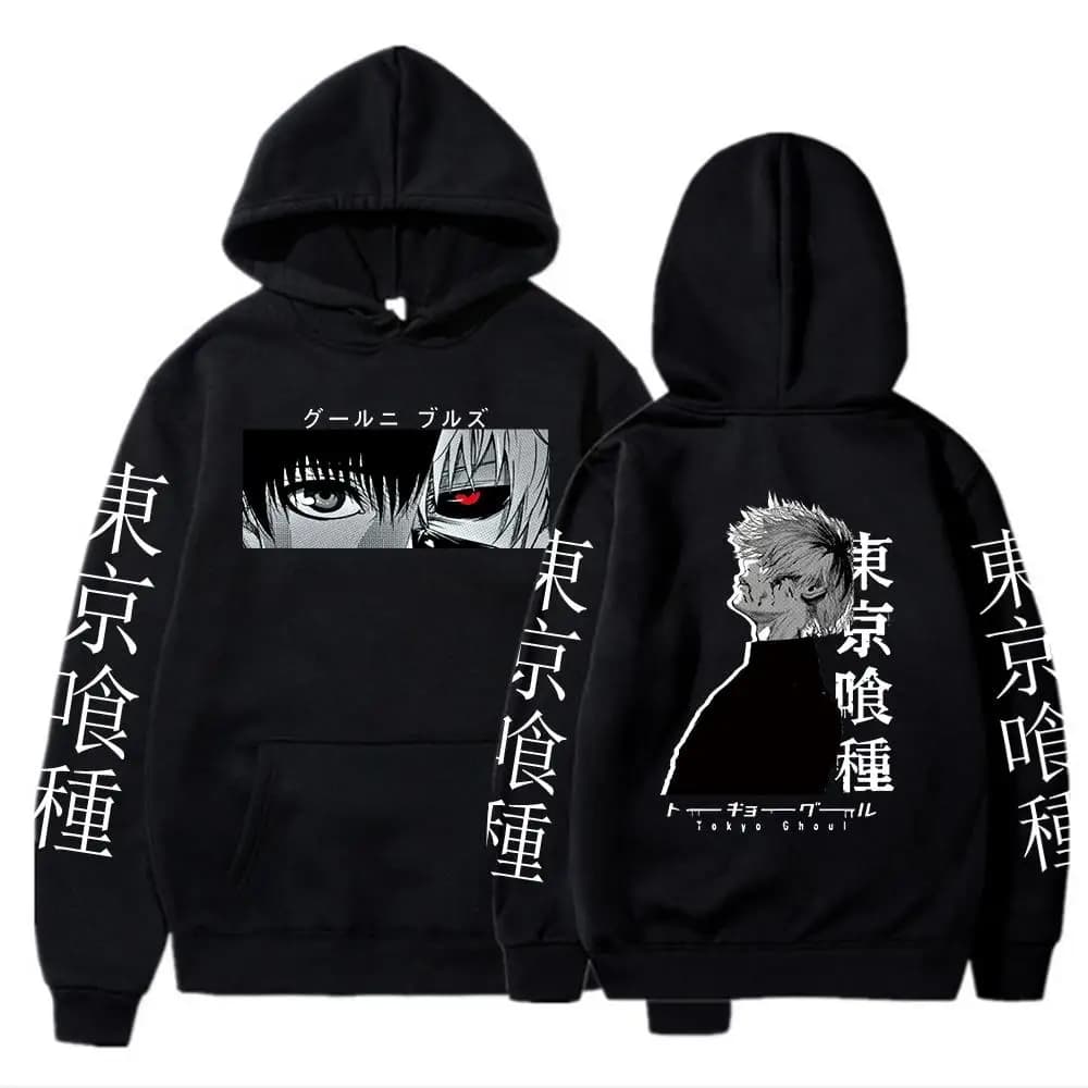 Anime Tokyo Ghoul Ken Kaneki Manga Felpa con cappuccio Pullover Top Manica lunga Ken Kaneki Cartoon Casual Moda Panno Pullover Felpa
