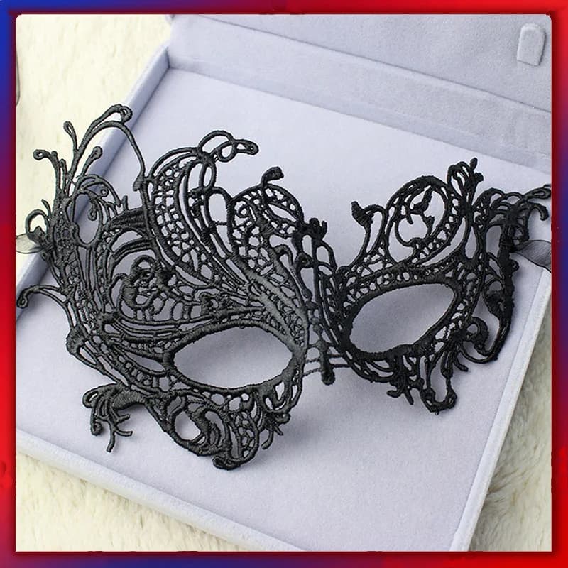 Maschera di pizzo regina nera Applicazioni ricamate Maschera di carnevale per feste Accessori donna Maschera da matrimonio bianca Maschera per travestimento di Halloween