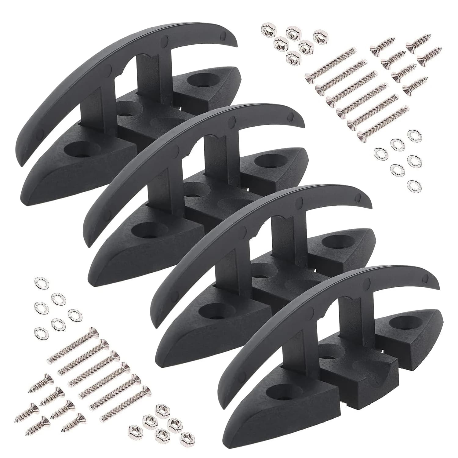 4 pezzi tacchetta pieghevole per ponte di barca ribaltabile tacchetta per ormeggio dock accessori per tacchette per corda per ponte marino con viti di montaggio per kayak da barca