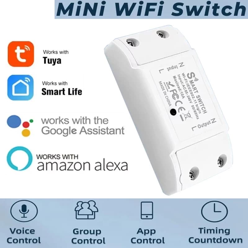 1 pz Interruttore Smart WiFi Fai-da-te, Telecomando Wireless per il Controllo Domestico, Compatibile con Alexa Google Home