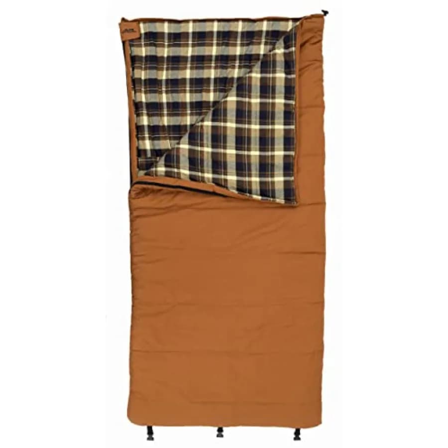 Redwood -10 ° Pelo F bag in Flannel with Esterno in Cotton canvas, Resistent hinges, Oversize rectangular design for Cold climates
