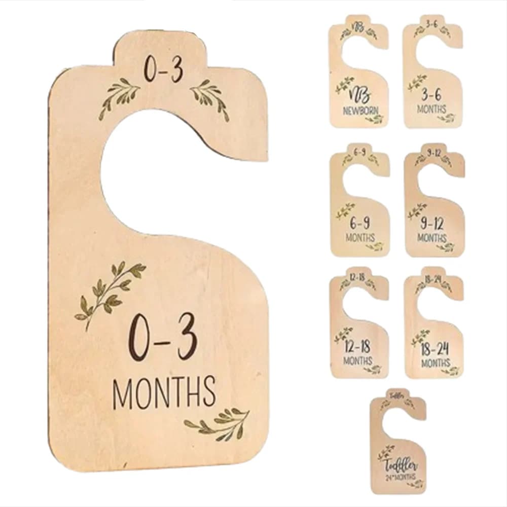 7/8 pieces partitions for wooden children's wardrobe assortment of hanging labels for children's wardrobe adorable hangers organizers of clothes for kindergarten