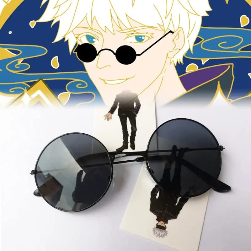 Anime Jujutsu Kaisen Satoru Gojo Occhiali Cosplay Patch Mezza maschera Masquerade Halloween Party Accessori cosplay personalizzati