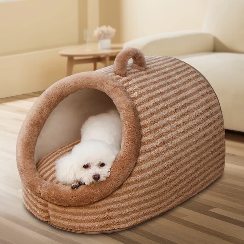 Cuccia Calda per Cani Stile Quasi Chiuso, Adatta a Tutte le Stagioni, per Razze Grandi, Design Non Smontabile