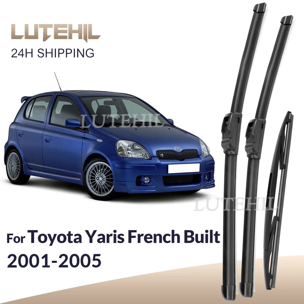 Per Toyota Yaris French Built 2001-2005 2002 2003 Tergicristallo anteriore e posteriore Spazzole tergicristallo Parabrezza Spazzole per finestre 21 "+ 14" + 12 "