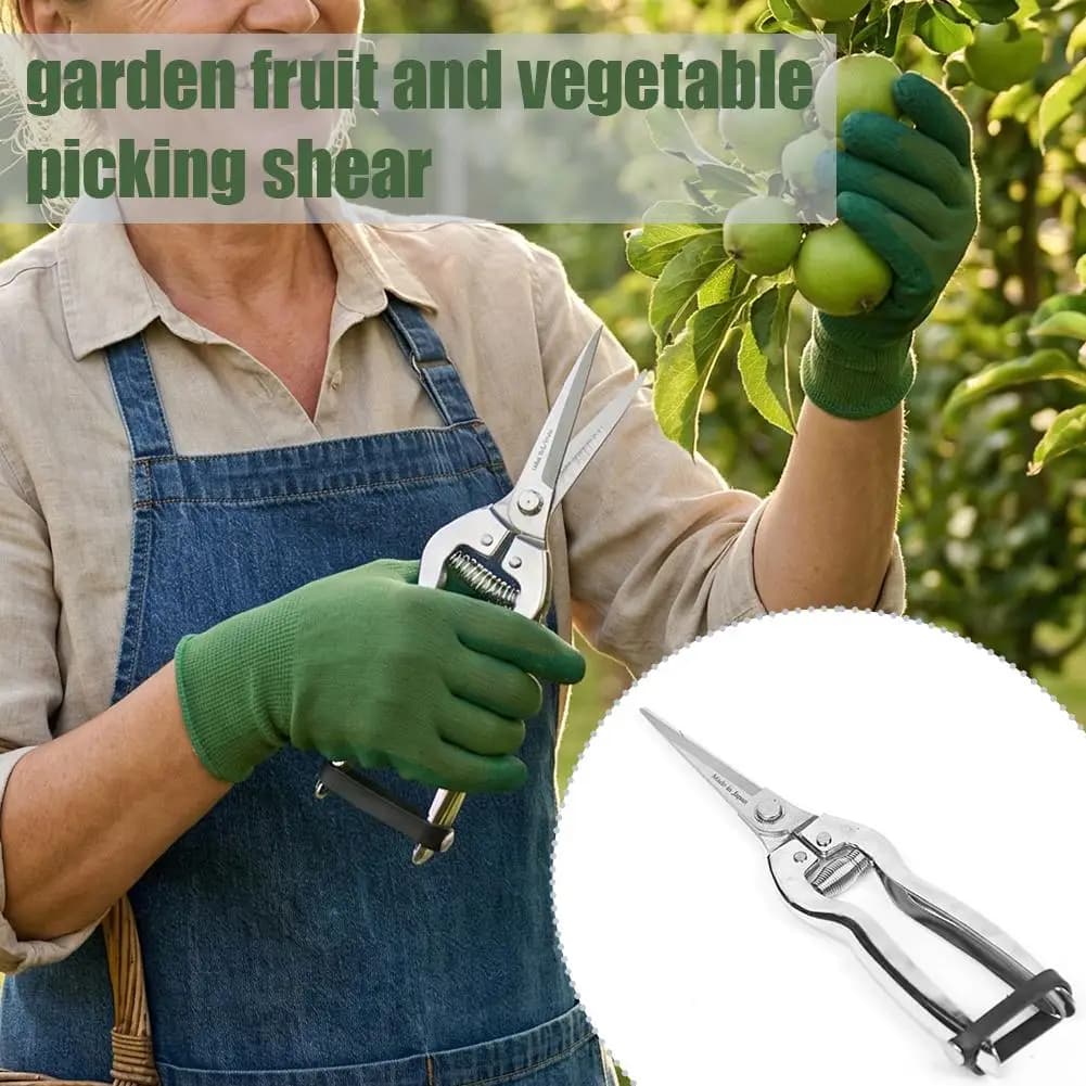 Forbici da Potatura a Testa Dritta con Impugnatura Antiscivolo in Acciaio Inossidabile, Forbici da Giardino Professionali Durevoli e Ergonomiche
