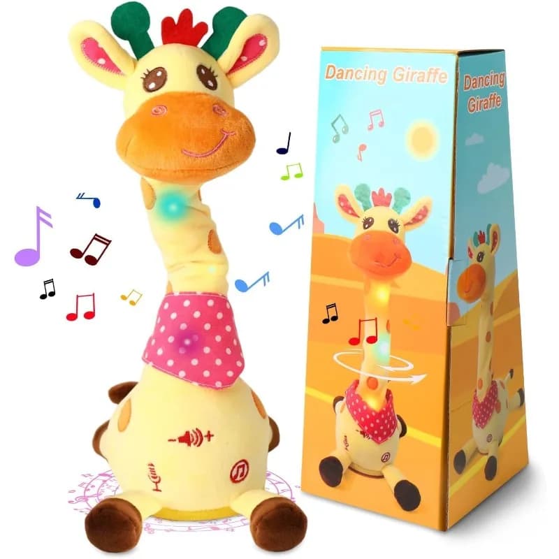 Giocattolo Interattivo Giraffa Danzante e Parlante, Ripete Ciò Che Dici, con Luci e Musica, Regalo per Bambine 1-3 Anni